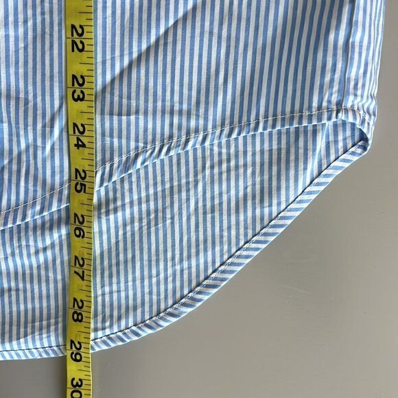 NWT Blank NYC Oversized Stripe Collared Shirt in Blue Sky Size L - Picture 10 of 12